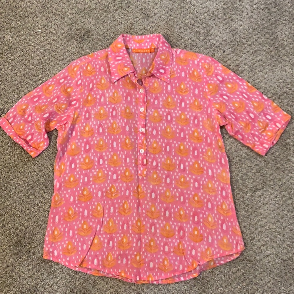 Oliphant Pink and Orange Patterned Top